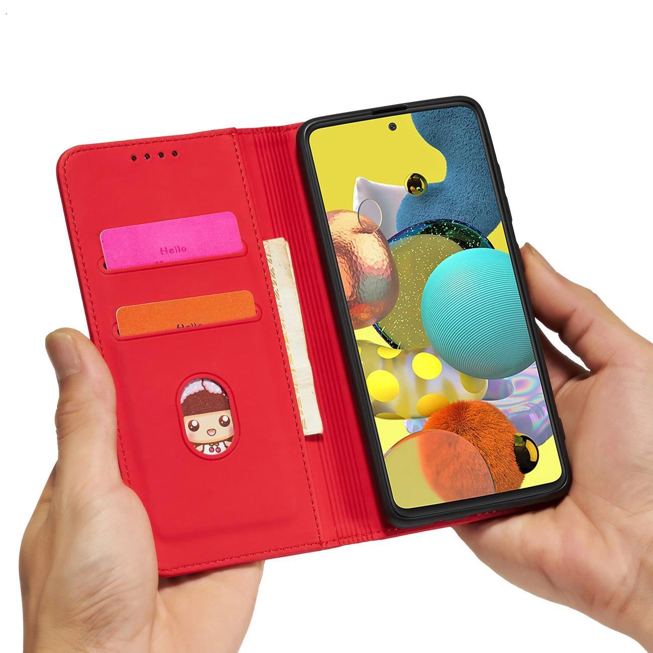 Magnet Card Case Case for Samsung Galaxy A13 5G Pouch Wallet Card Holder Red_12