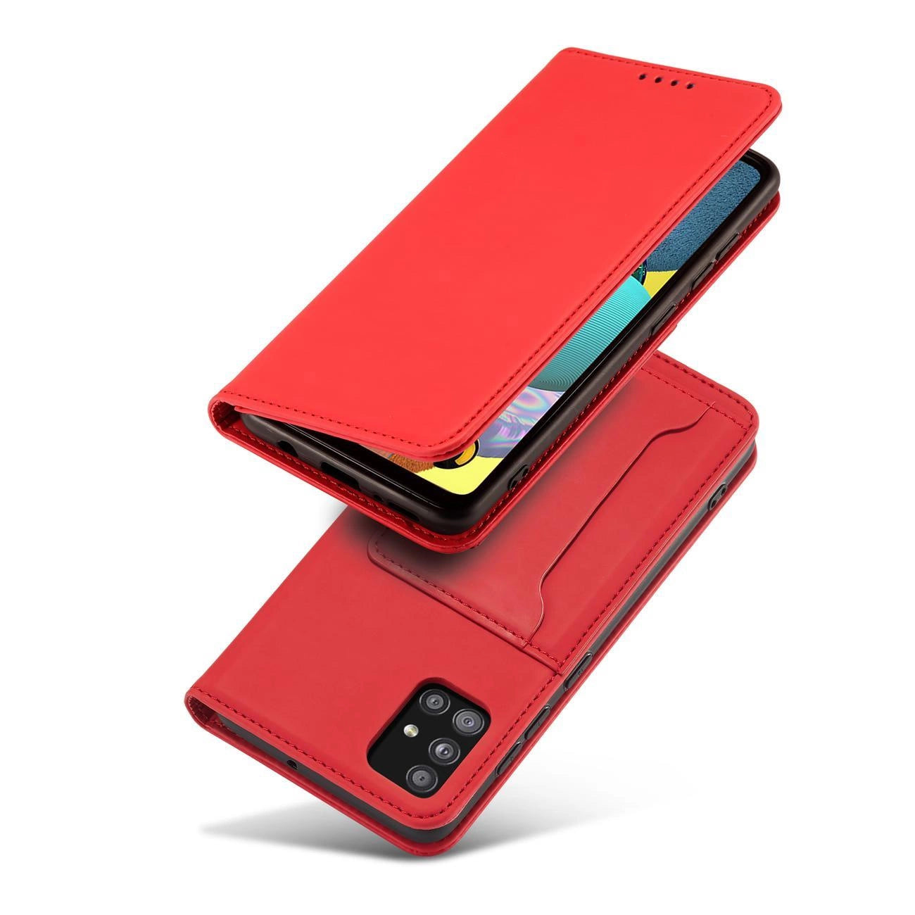 Magnet Card Case Case for Samsung Galaxy A13 5G Pouch Wallet Card Holder Red_1