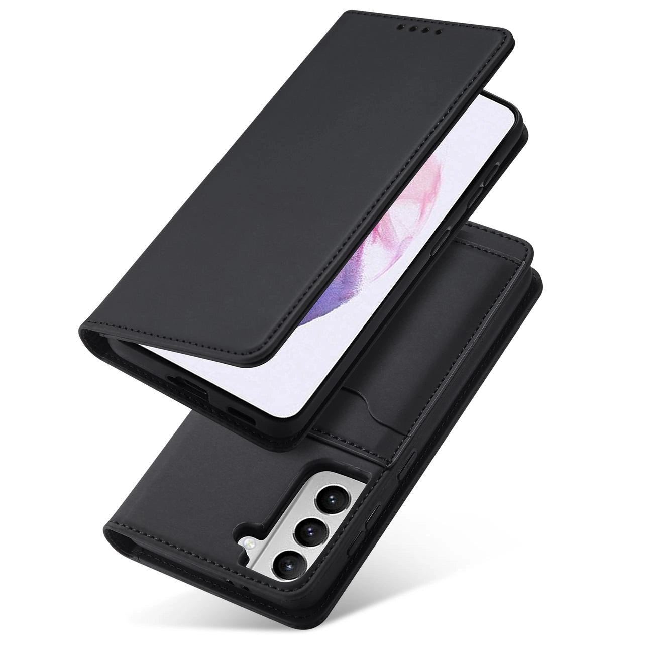 Magnet Card Case for Samsung Galaxy S22 + (S22 Plus) Pouch Wallet Card Holder Black_11