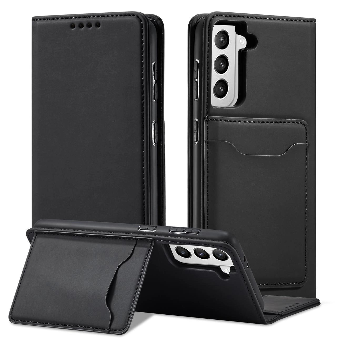 Magnet Card Case for Samsung Galaxy S22 + (S22 Plus) Pouch Wallet Card Holder Black_4