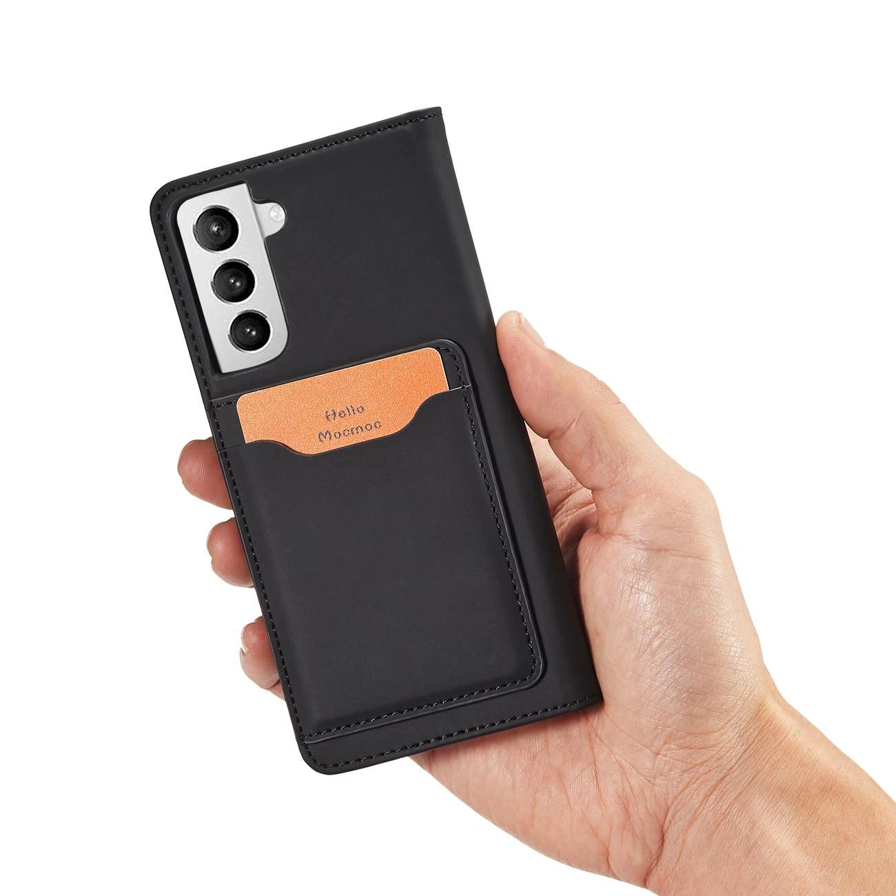Magnet Card Case for Samsung Galaxy S22 + (S22 Plus) Pouch Wallet Card Holder Black_8
