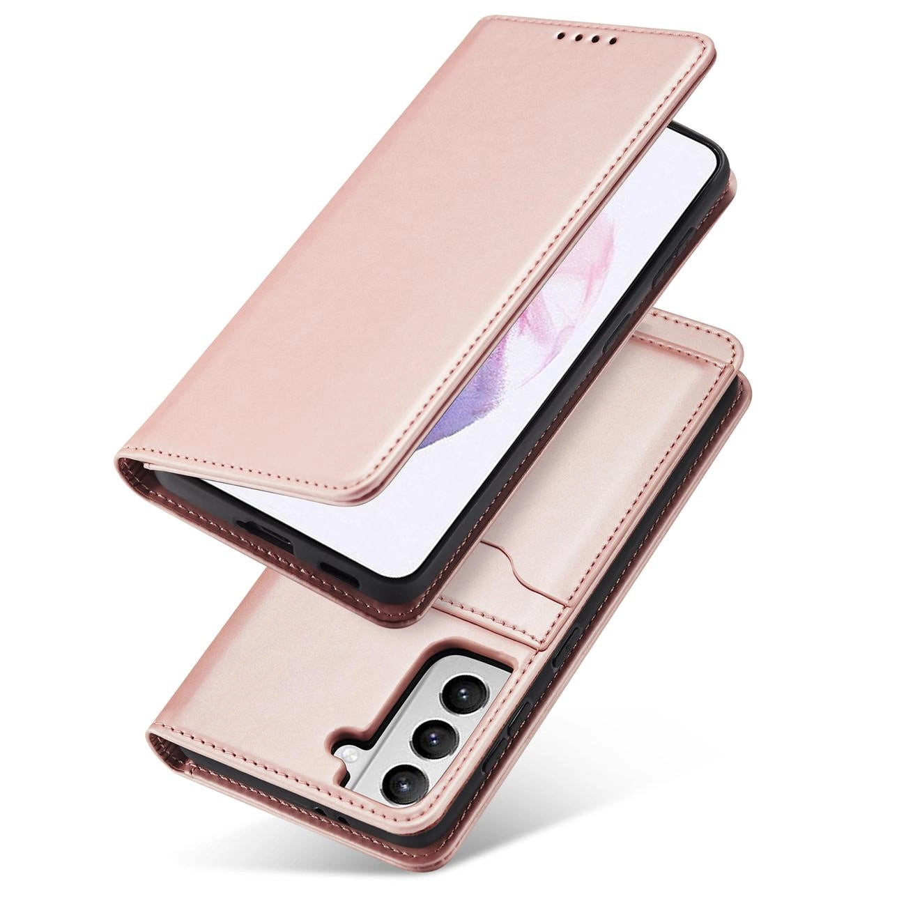 Magnet Card Case for Samsung Galaxy S22 + (S22 Plus) Pouch Wallet Card Holder Pink_12