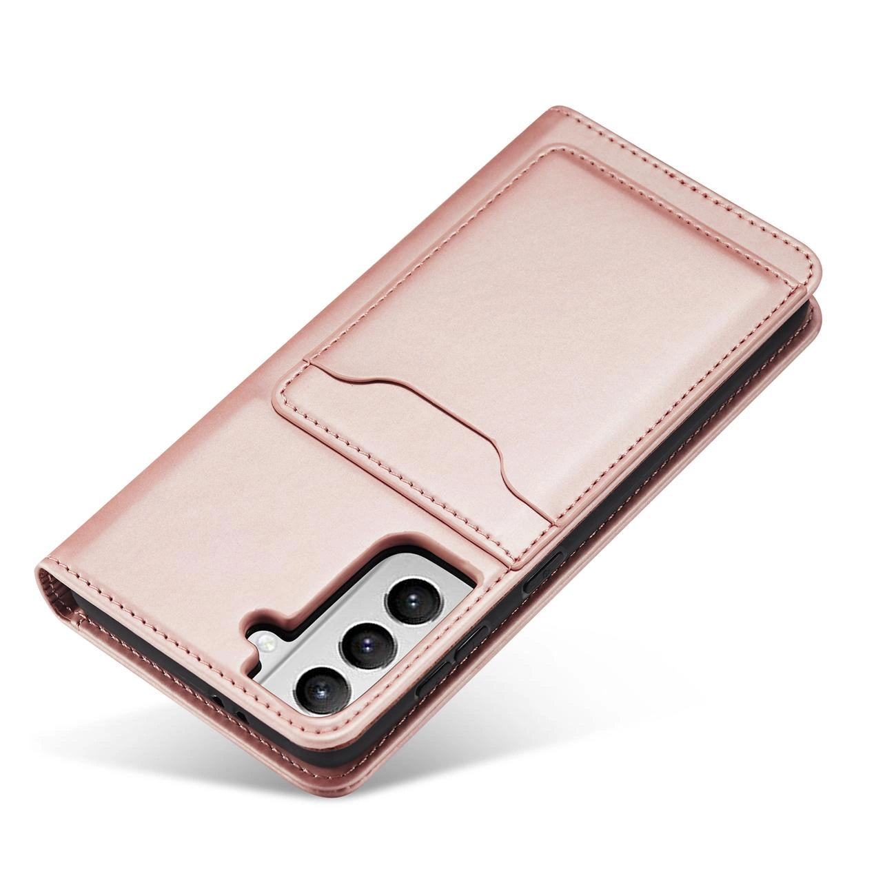 Magnet Card Case for Samsung Galaxy S22 + (S22 Plus) Pouch Wallet Card Holder Pink_1
