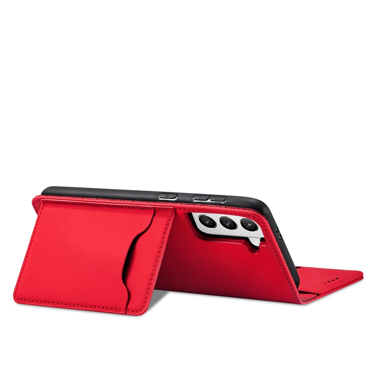 Magnet Card Case for Samsung Galaxy S22 + (S22 Plus) Pouch Wallet Card Holder Red_4