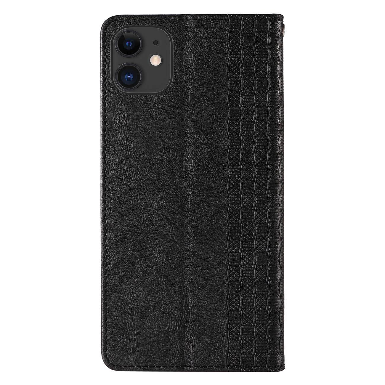 Magnet Strap Case for iPhone 12 Pouch Wallet + Mini Lanyard Pendant Black_10