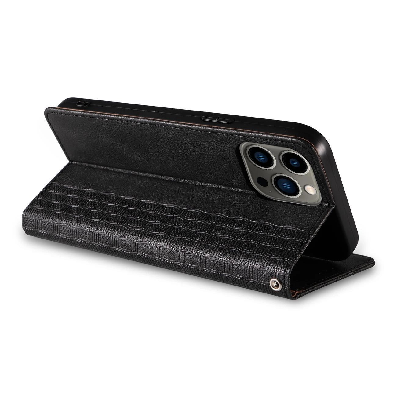 Magnet Strap Case Case for iPhone 13 Pro Pouch Wallet + Mini Lanyard Pendant Black_9