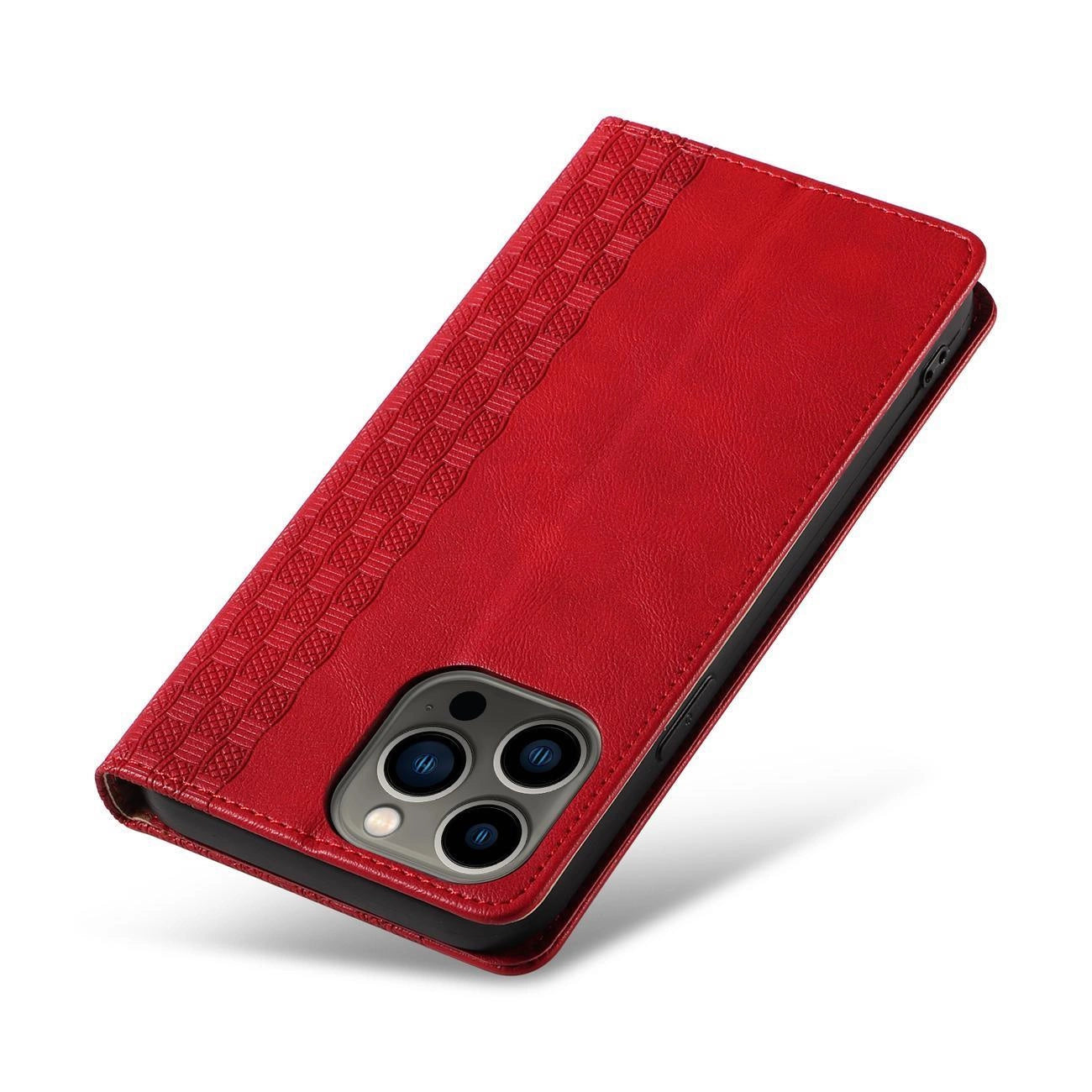 Magnet Strap Case Case for iPhone 13 Pro Pouch Wallet + Mini Lanyard Pendant Red_10