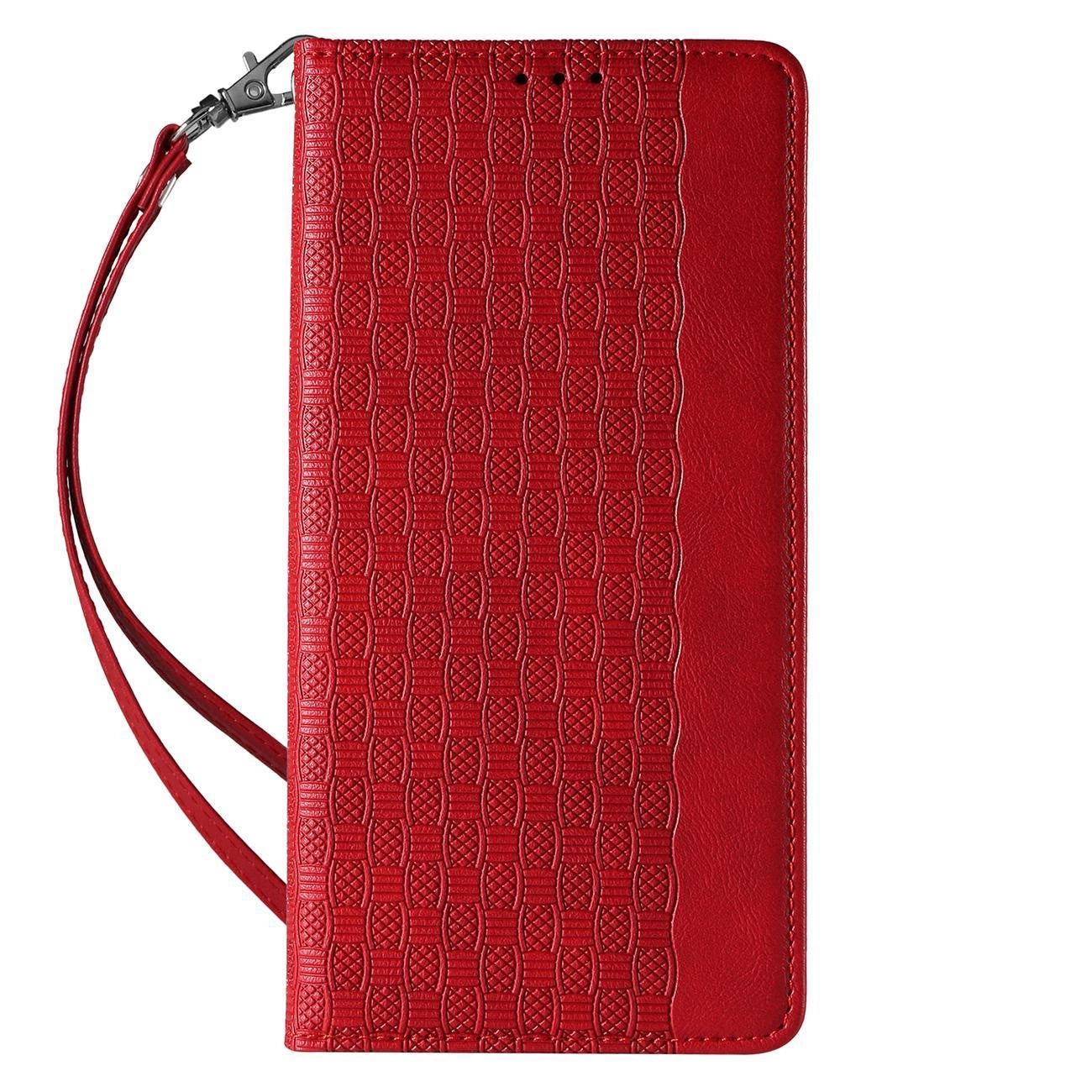Magnet Strap Case Case for iPhone 13 Pro Pouch Wallet + Mini Lanyard Pendant Red_3