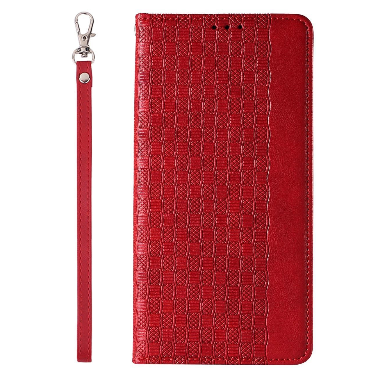 Magnet Strap Case Case for iPhone 13 Pro Pouch Wallet + Mini Lanyard Pendant Red_4
