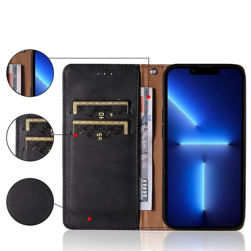 Magnet Strap Case Case for Samsung Galaxy A12 5G Pouch Wallet + Mini Lanyard Pendant Black_4
