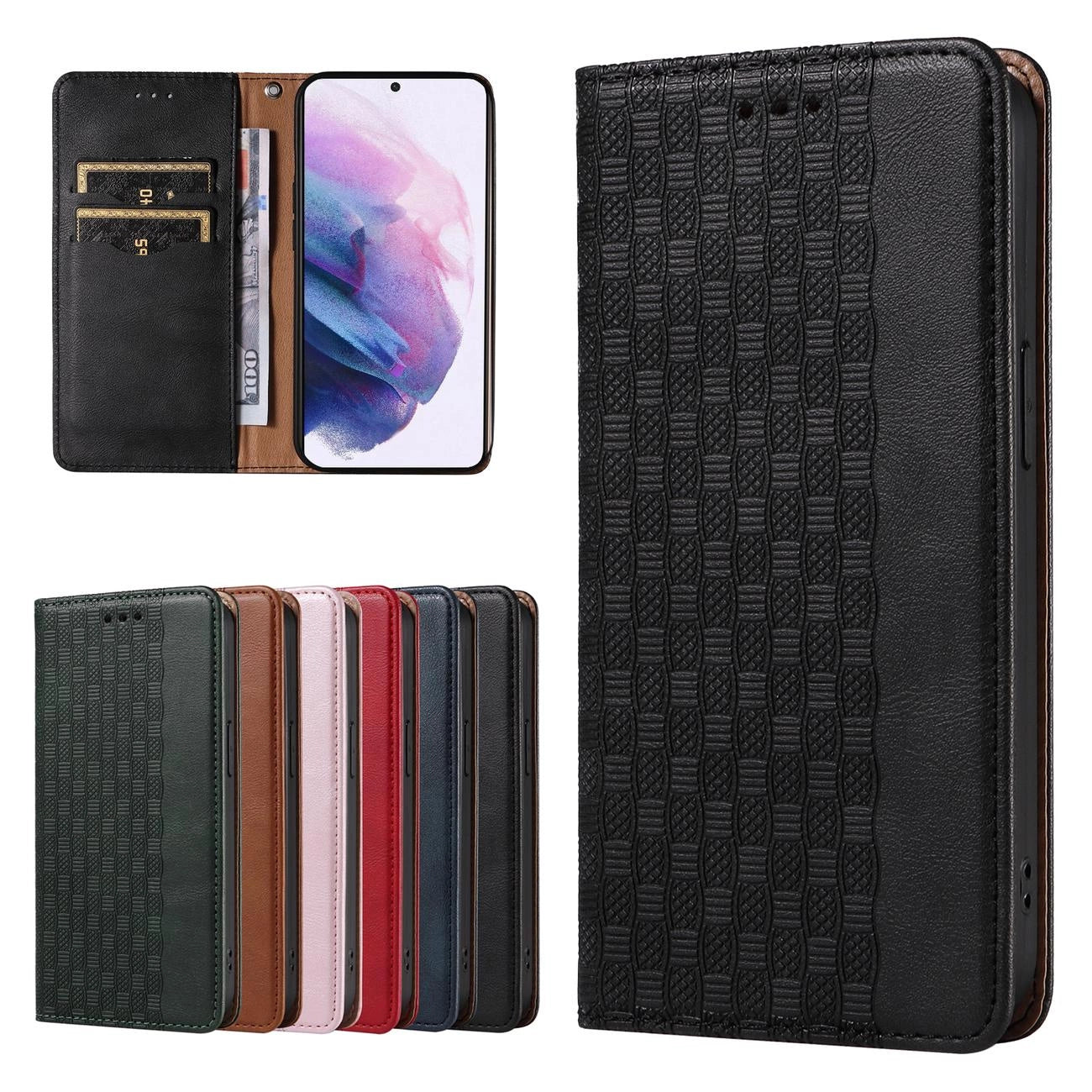 Magnet Strap Case Case for Samsung Galaxy S22 + (S22 Plus) Pouch Wallet + Mini Lanyard Pendant Black_1