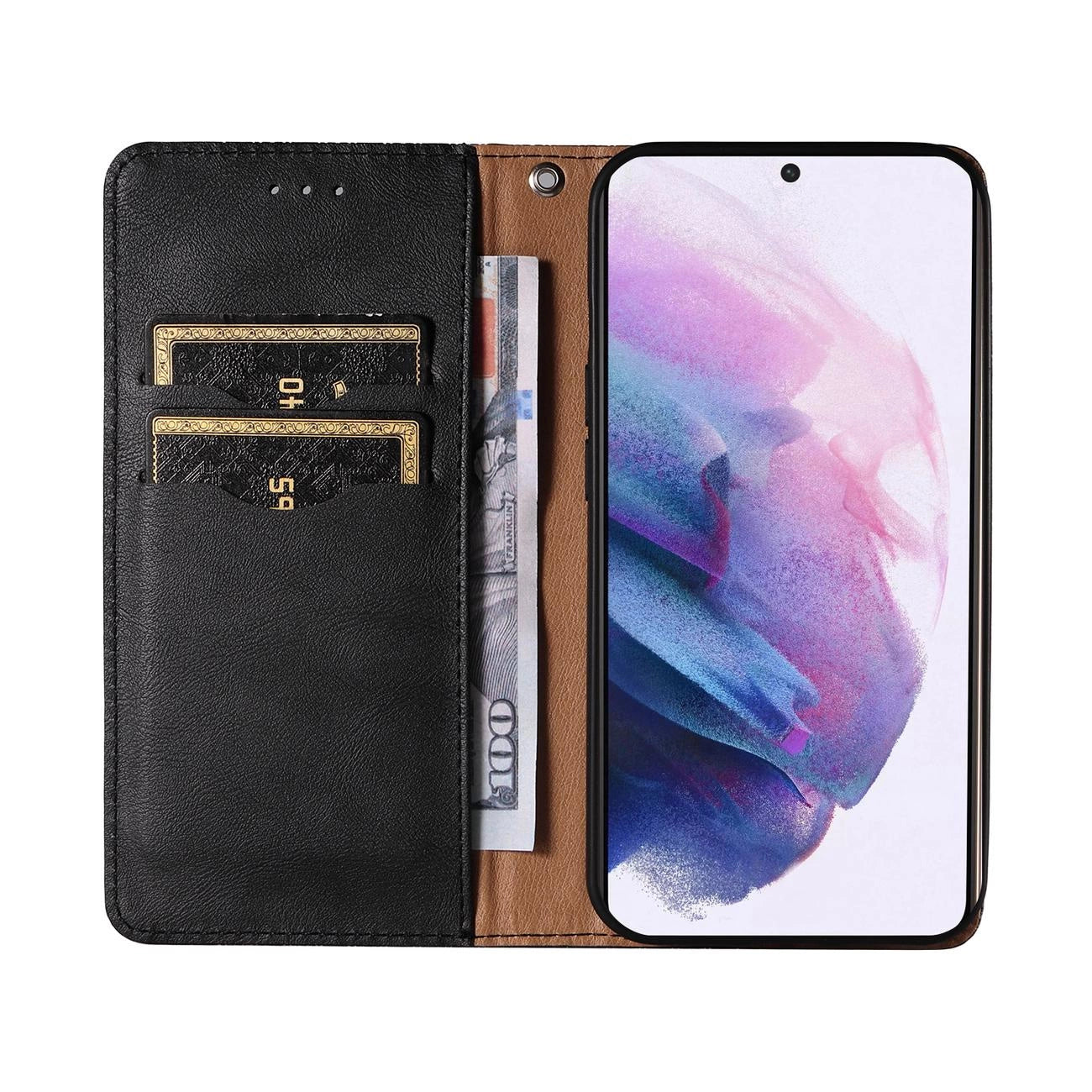 Magnet Strap Case Case for Samsung Galaxy S22 + (S22 Plus) Pouch Wallet + Mini Lanyard Pendant Black_7
