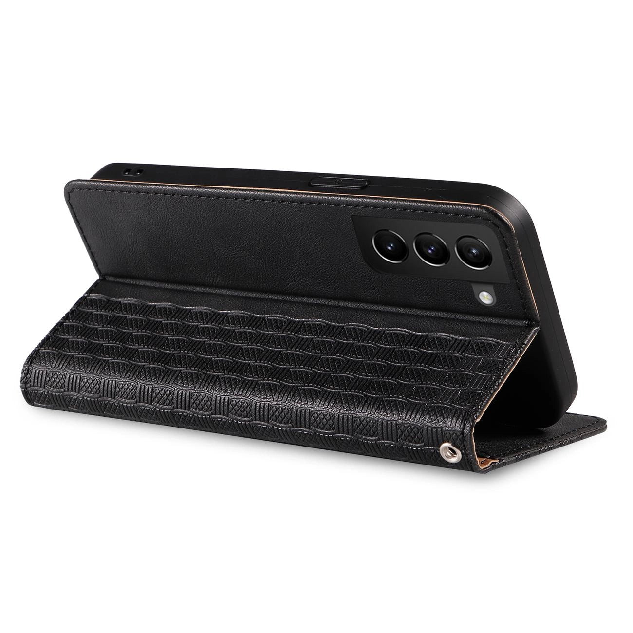 Magnet Strap Case Case for Samsung Galaxy S22 + (S22 Plus) Pouch Wallet + Mini Lanyard Pendant Black_8