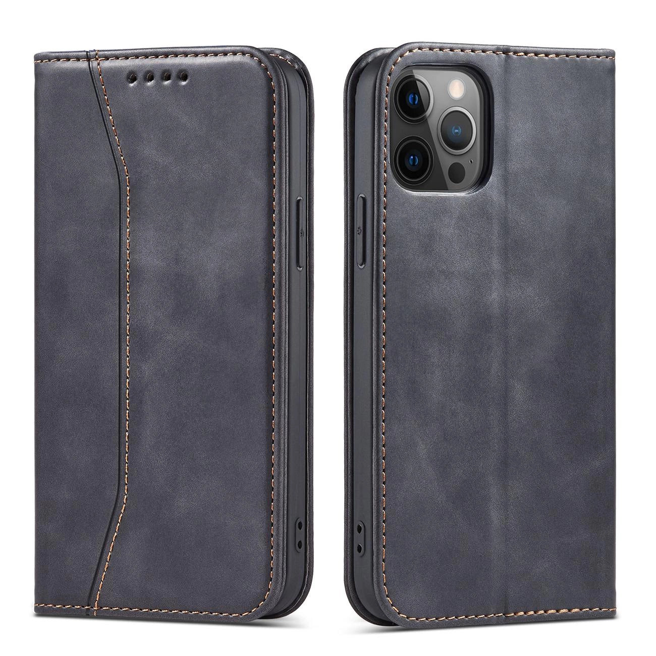 Magnet Fancy Case Case for iPhone 12 Pro Max Pouch Wallet Card Holder Black_0