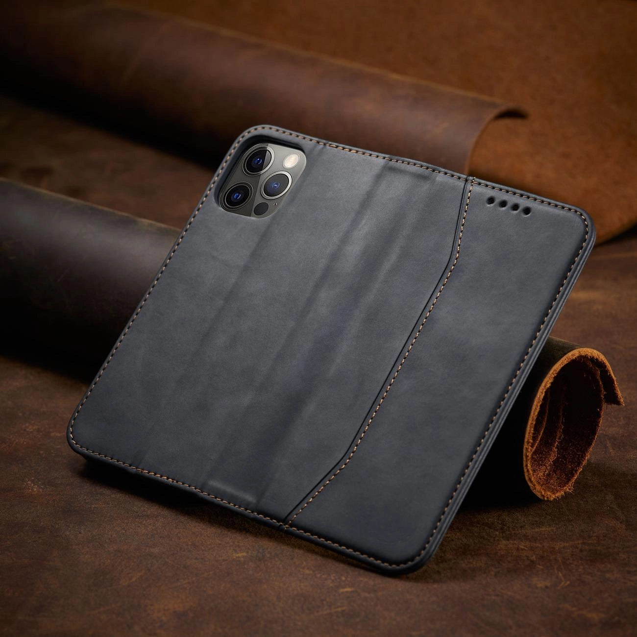 Magnet Fancy Case Case for iPhone 12 Pro Max Pouch Wallet Card Holder Black_9