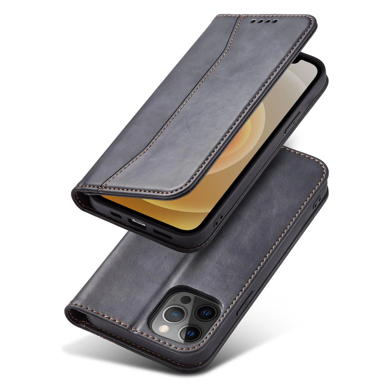 Magnet Fancy Case Case for iPhone 12 Pro Max Pouch Wallet Card Holder Black_2