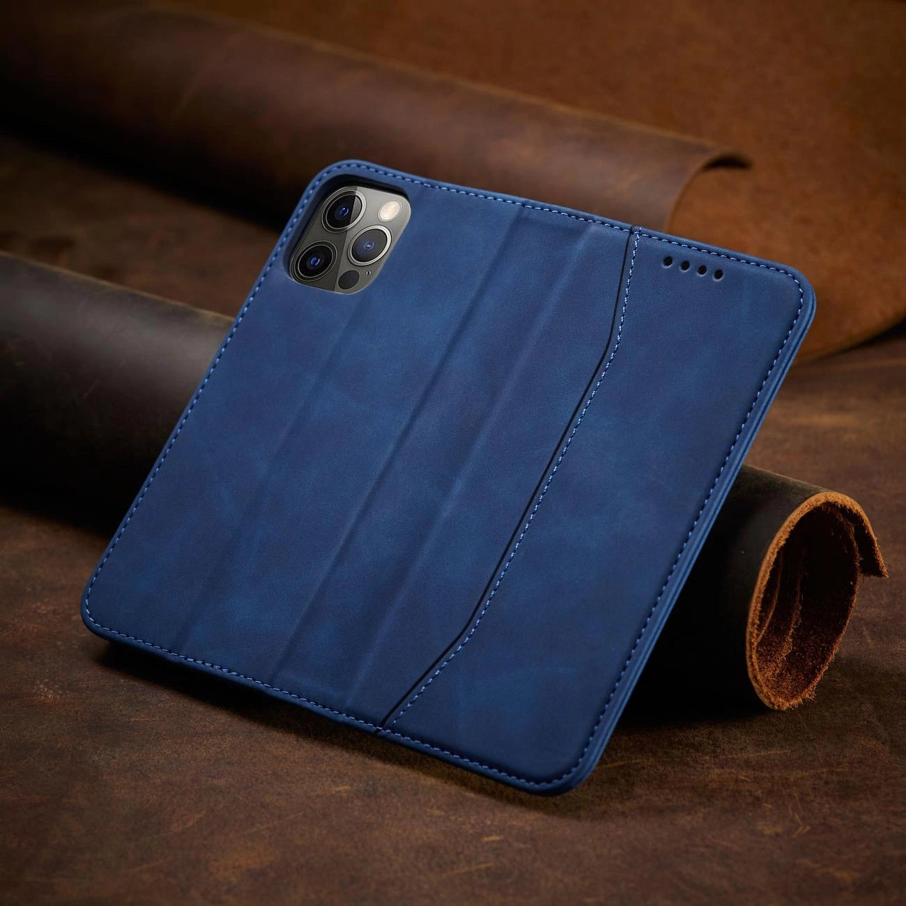 Magnet Fancy Case Case for iPhone 12 Pro Max Pouch Card Wallet Card Stand Blue_9