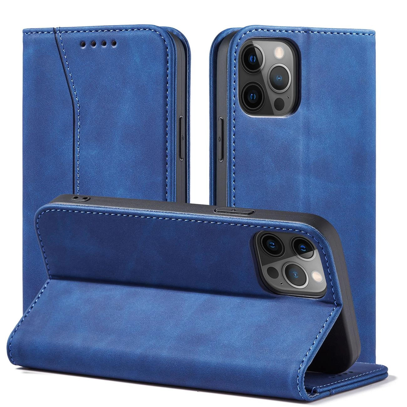 Magnet Fancy Case Case for iPhone 12 Pro Max Pouch Card Wallet Card Stand Blue_1