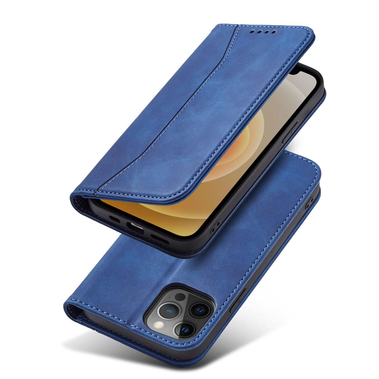 Magnet Fancy Case Case for iPhone 12 Pro Max Pouch Card Wallet Card Stand Blue_3