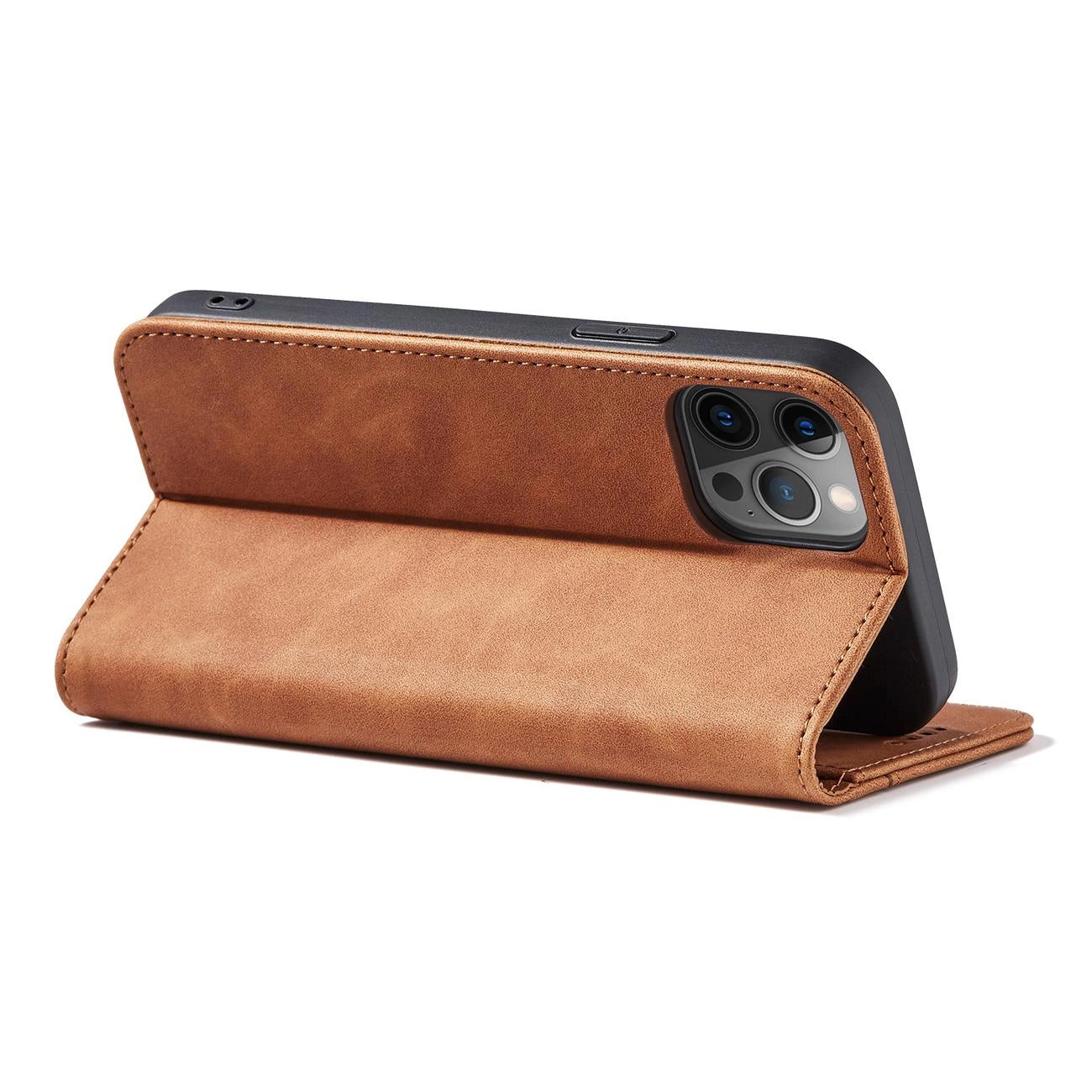 Magnet Fancy Case Case for iPhone 12 Pro Max Pouch Wallet Card Holder Brown_9