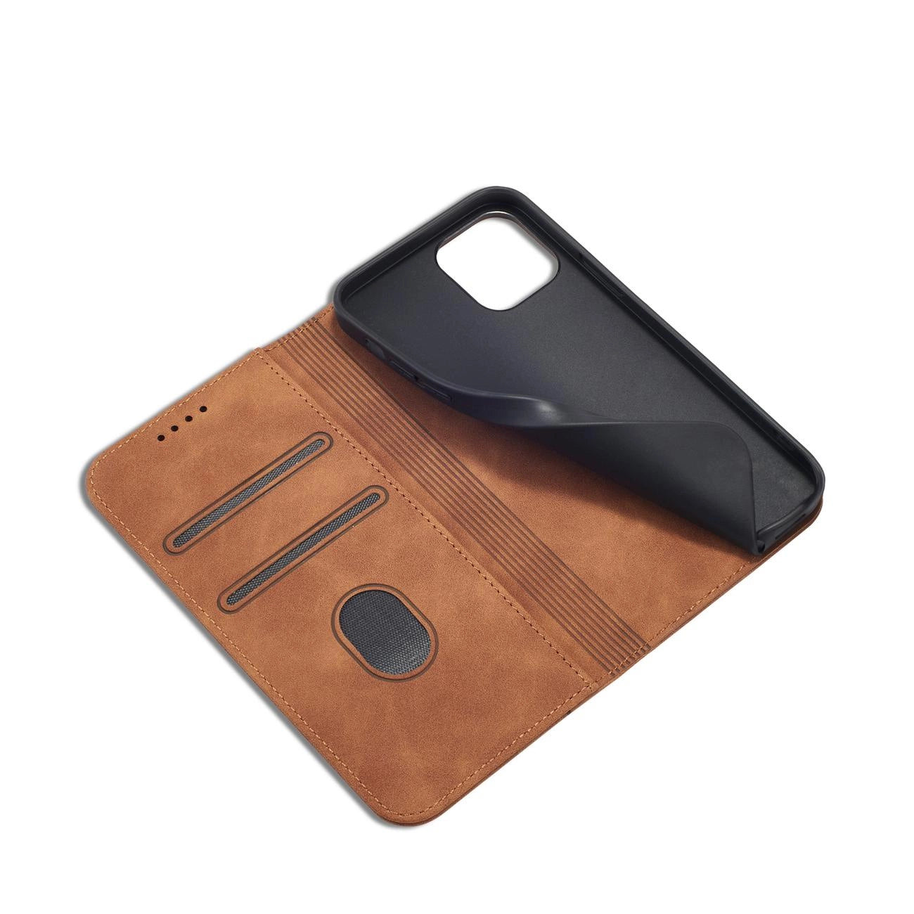 Magnet Fancy Case Case for iPhone 12 Pro Max Pouch Wallet Card Holder Brown_12