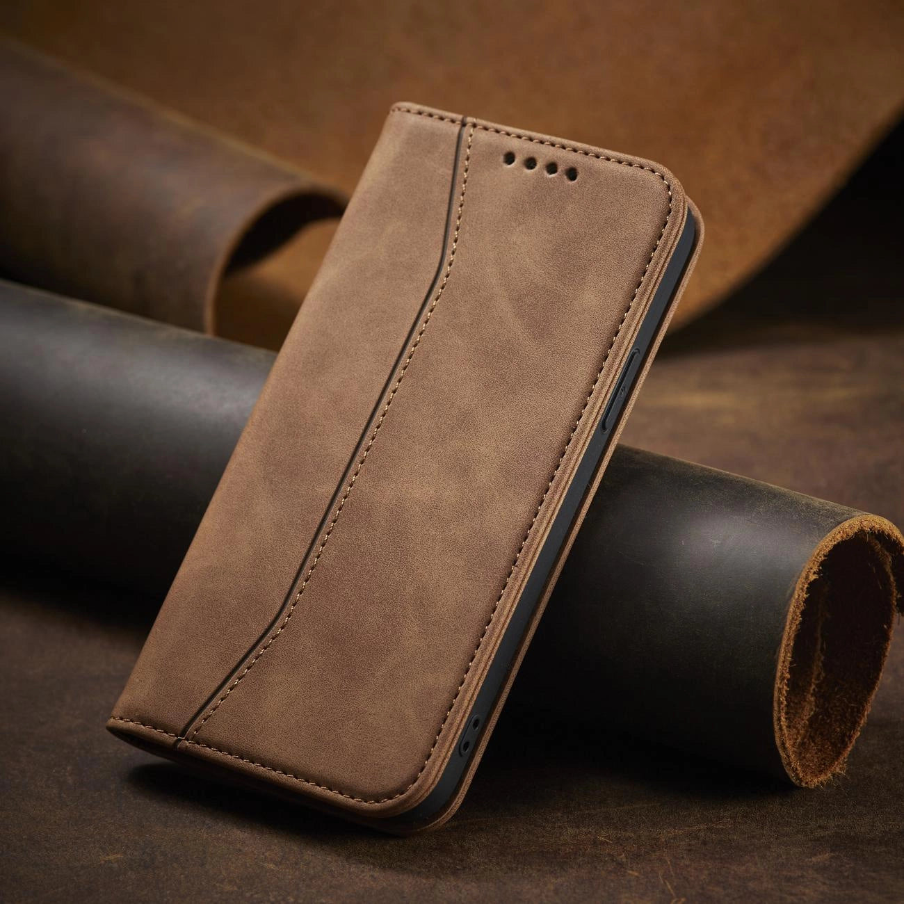 Magnet Fancy Case Case for iPhone 12 Pro Max Pouch Wallet Card Holder Brown_14