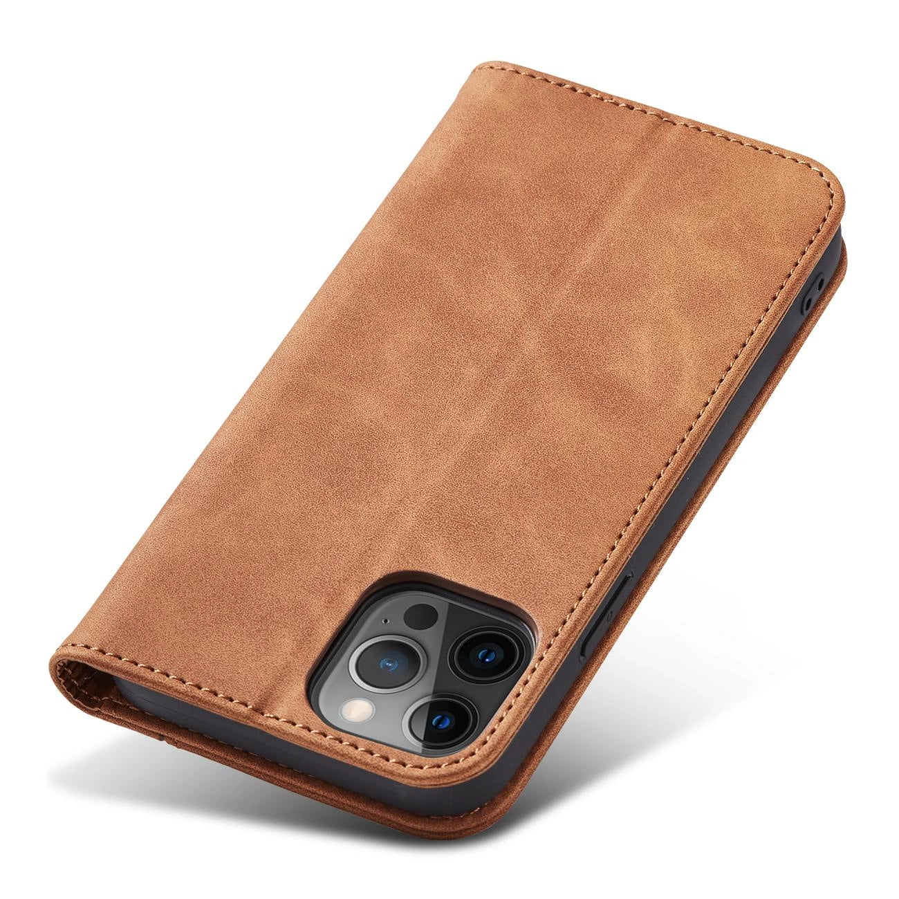 Magnet Fancy Case Case for iPhone 12 Pro Max Pouch Wallet Card Holder Brown_5