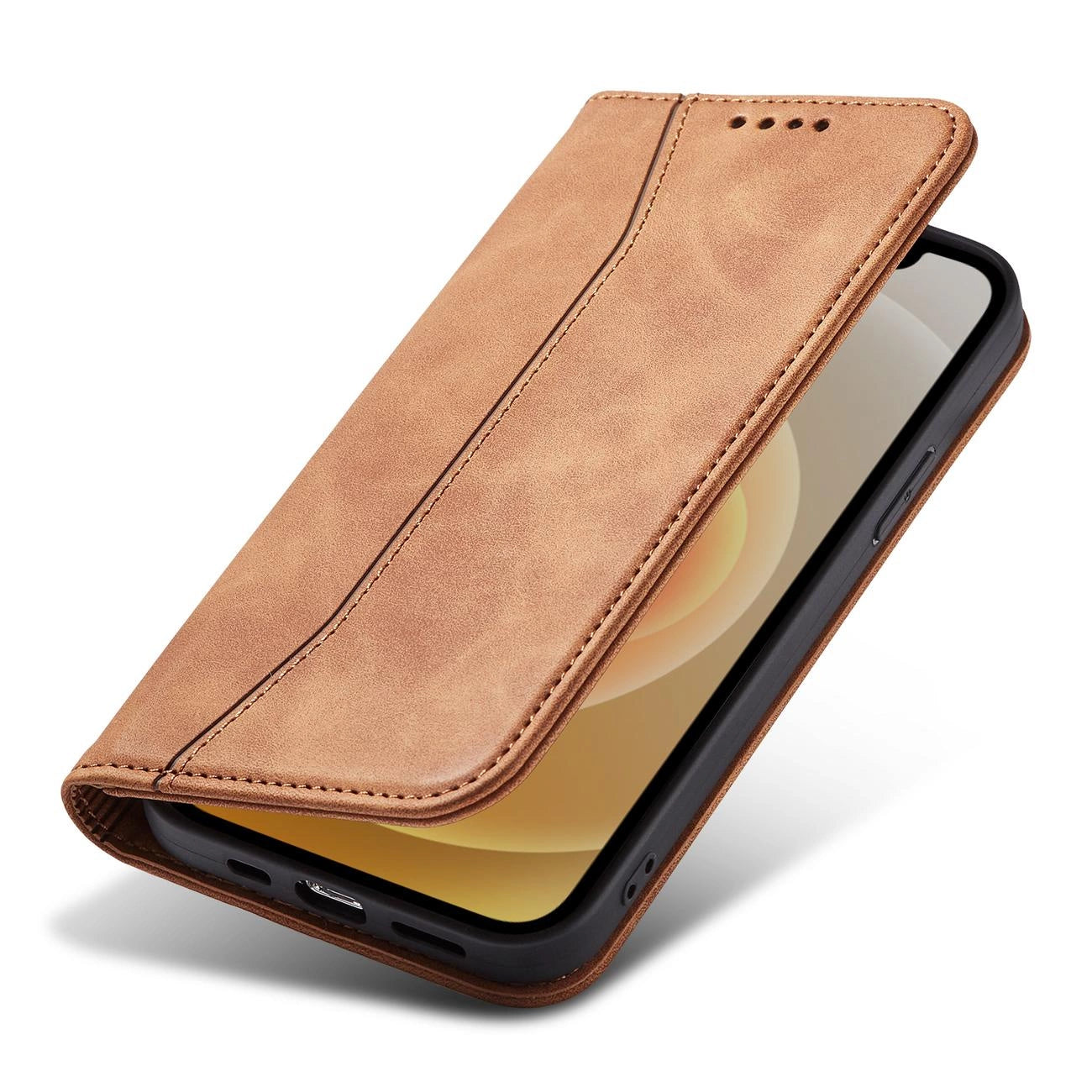 Magnet Fancy Case Case for iPhone 12 Pro Max Pouch Wallet Card Holder Brown_6