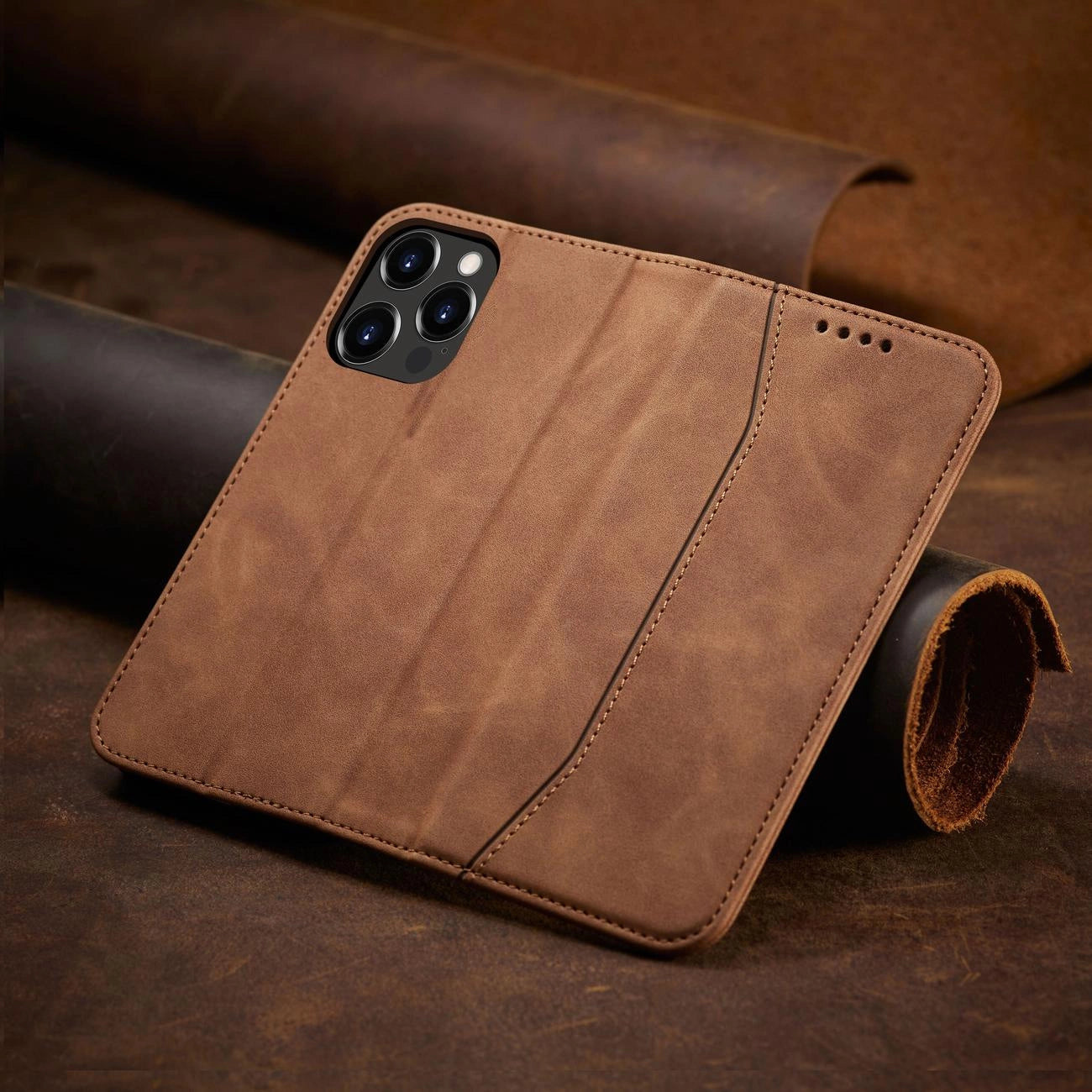 Magnet Fancy Case Case for iPhone 13 Pro Max Pouch Card Wallet Card Holder Brown_10