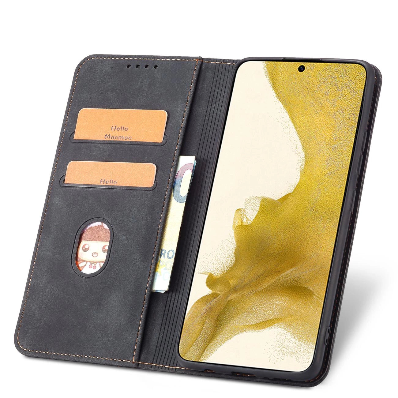 Magnet Fancy Case Case for Samsung Galaxy S22 + (S22 Plus) Pouch Wallet Card Holder Black_5