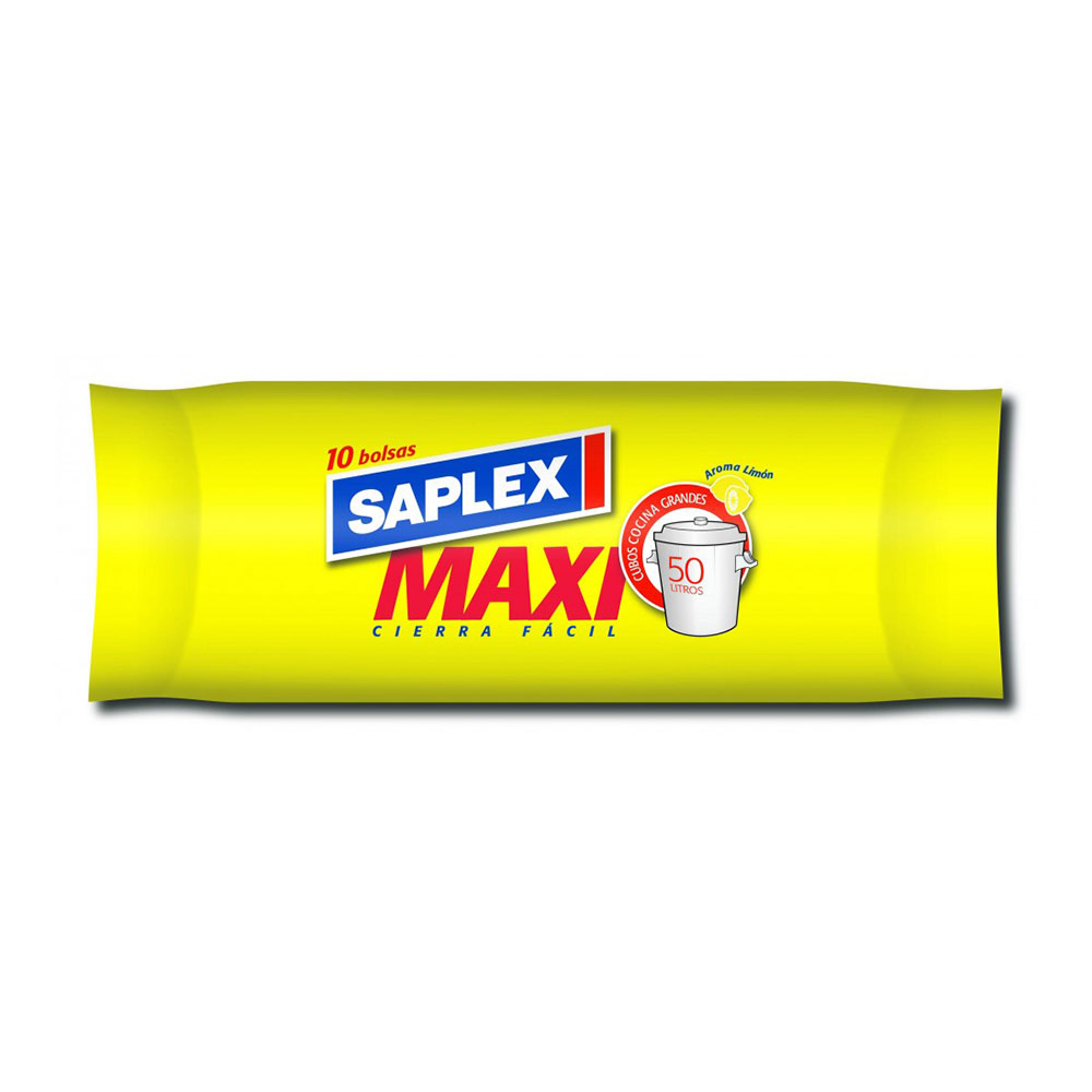 Saco de lixo maxi limon cor branco 50l 10 unid. saplex 57x70cm_0