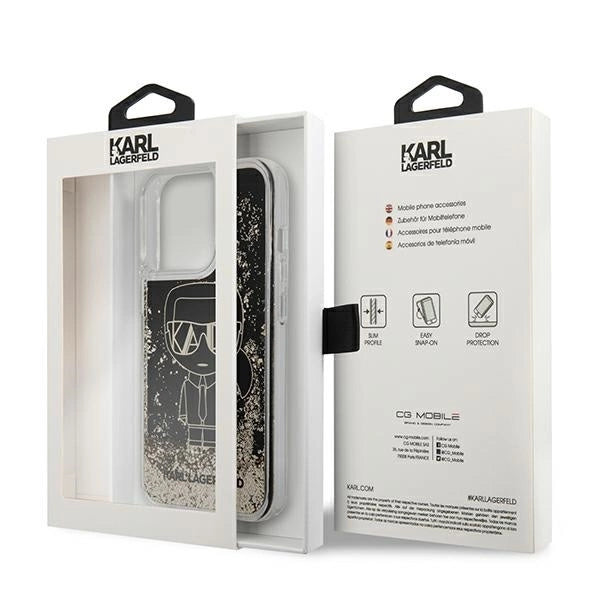 Karl Lagerfeld KLHCP13LLGGKBK iPhone 13 Pro/ 13 6,1"czarny/black hardcase Liquid Glitter Gatsby_7