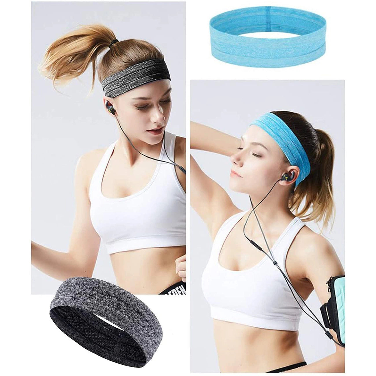 Elastic fabric headband for running fitness orange_6