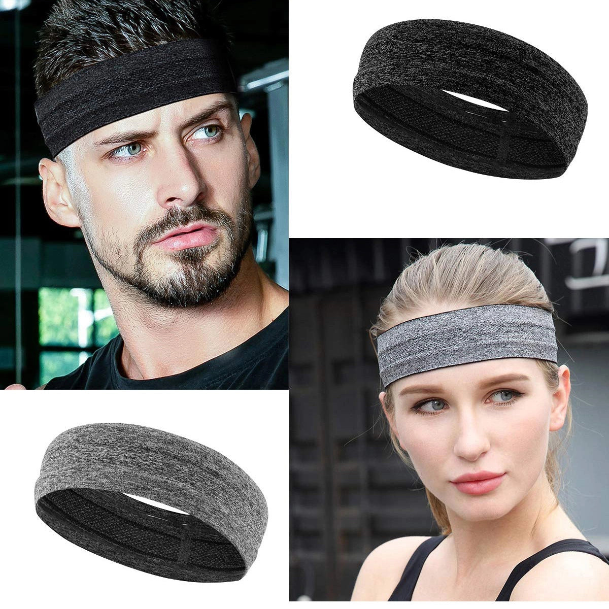 Elastic fabric headband for running fitness orange_7