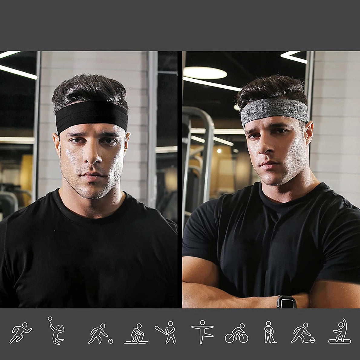 Elastic fabric headband for running fitness orange_9