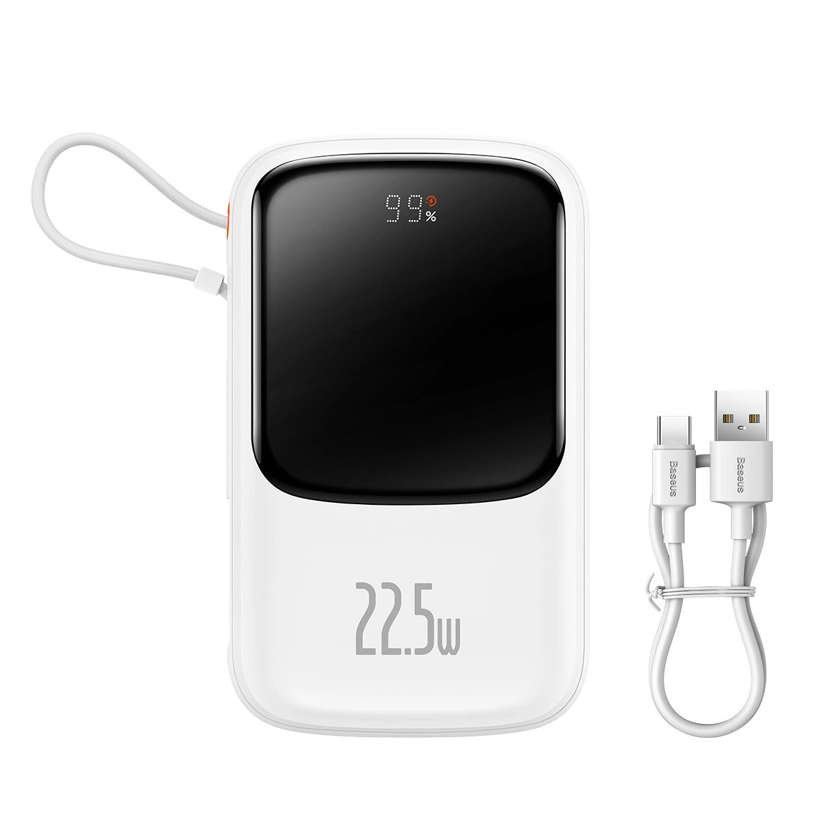 Baseus Qpow power bank 10000mAh built-in USB Type-C cable 22.5W Quick Charge SCP AFC FCP white (PPQD020102)_12