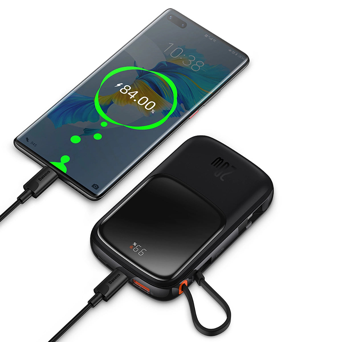 Baseus Qpow power bank 10000mAh built-in USB Type-C cable 22.5W Quick Charge SCP AFC FCP white (PPQD020102)_15