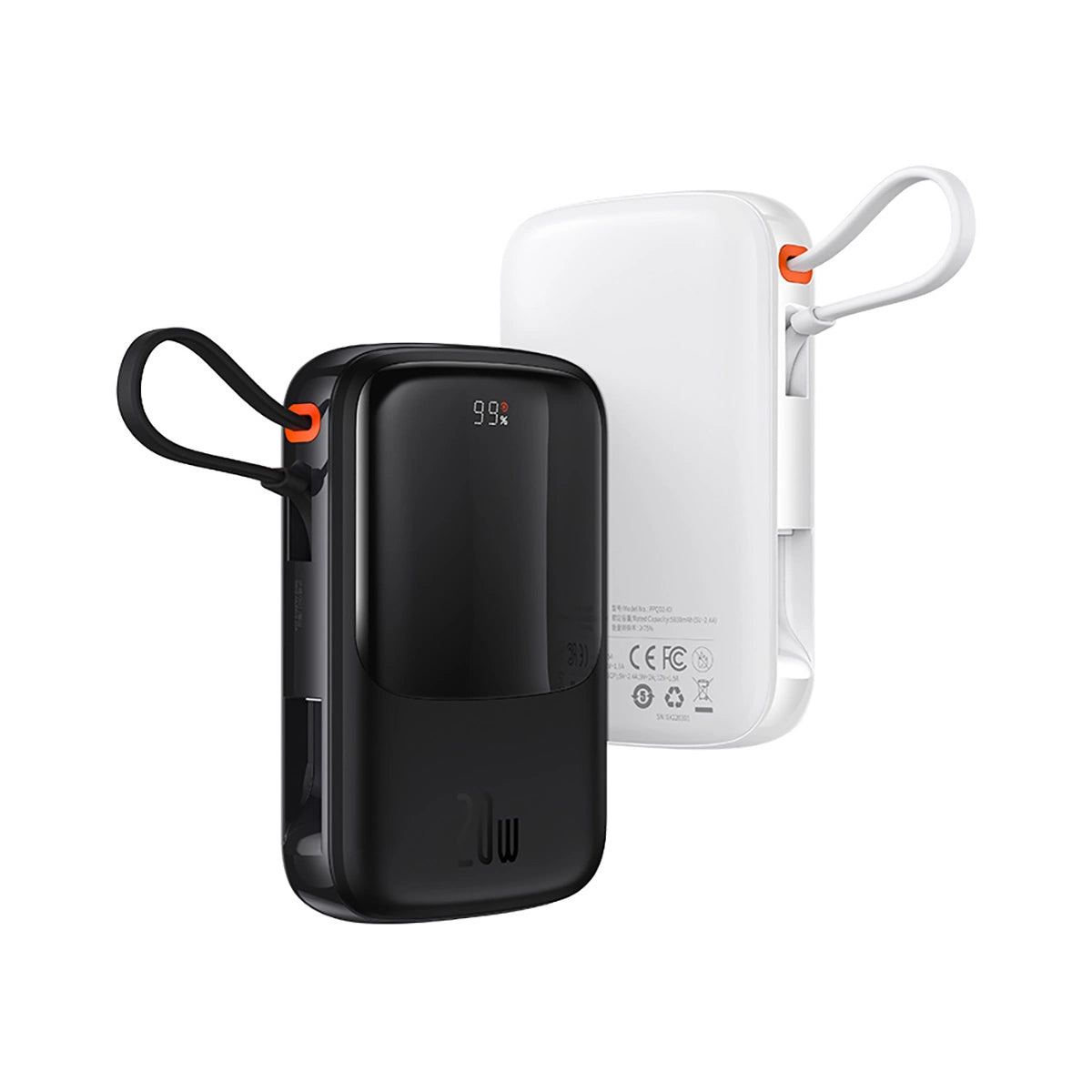 Baseus Qpow power bank 10000mAh built-in USB Type-C cable 22.5W Quick Charge SCP AFC FCP white (PPQD020102)_16