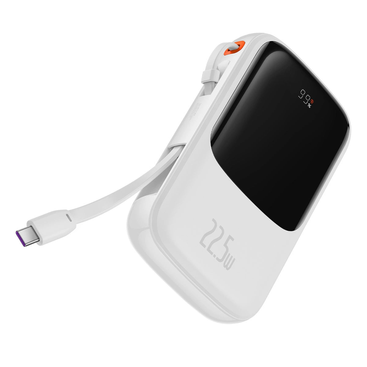 Baseus Qpow power bank 10000mAh built-in USB Type-C cable 22.5W Quick Charge SCP AFC FCP white (PPQD020102)_1