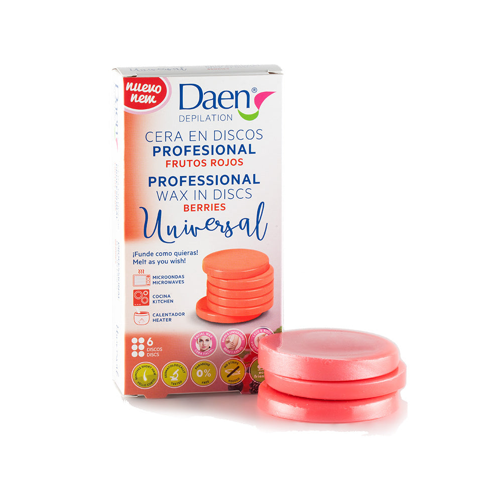 Cera depilação em pastilha 120gr daen (6 pastilhas) frutos vermelhos daen_0