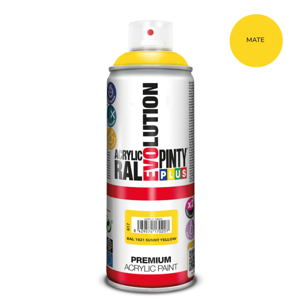 Tinta em spray pintyplus evolution 520 cc ral1021 matt sunny yellow_0