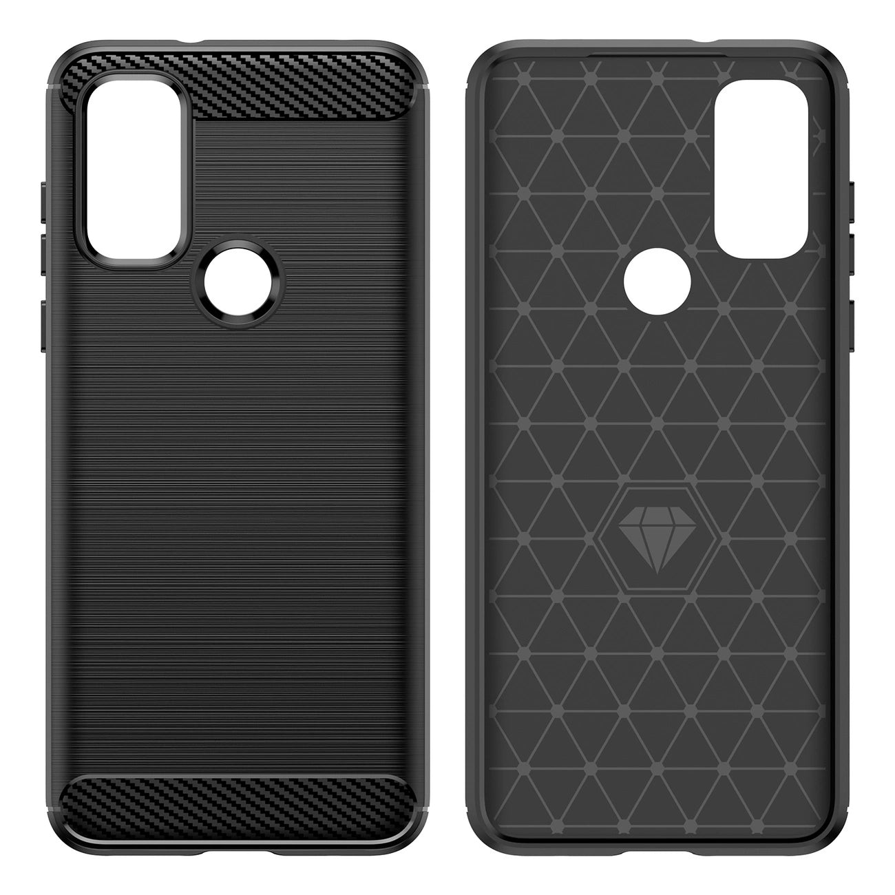 Carbon Case Flexible Cover Sleeve Motorola Moto G Play 2022 black_4