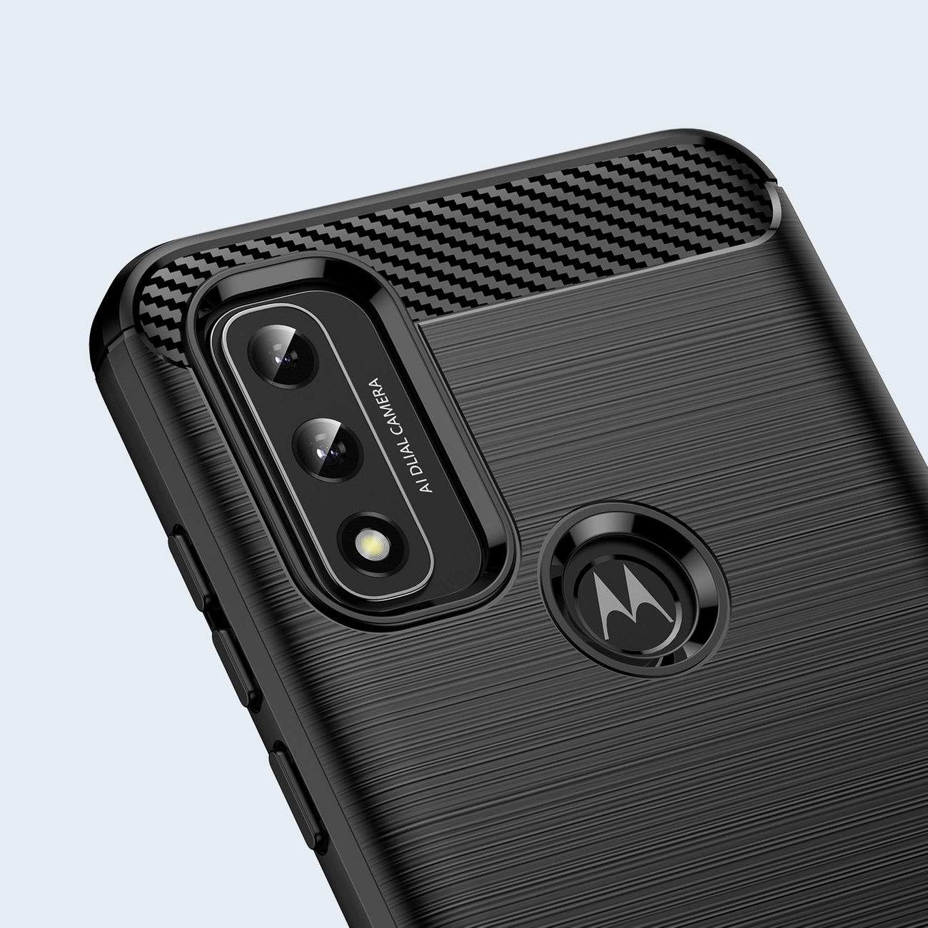 Carbon Case Flexible Cover Sleeve Motorola Moto G Play 2022 black_5