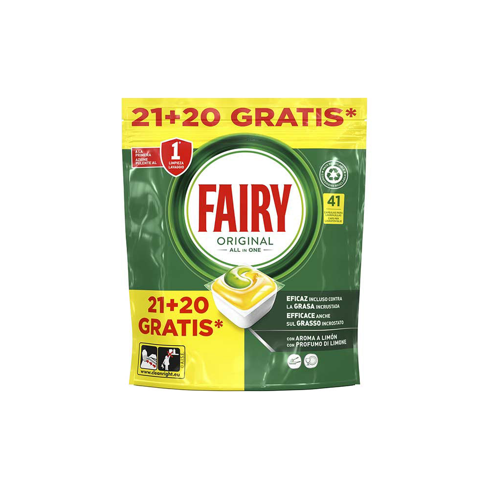 Máquina de lavar louça fairy original limão 41 unidades 21 + 20_0