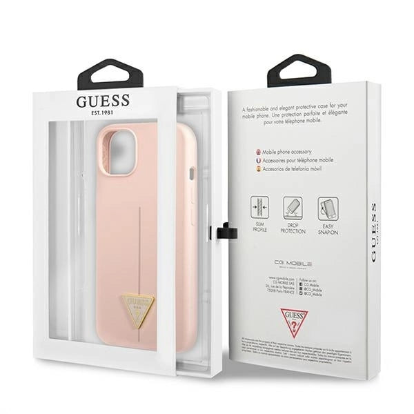 Guess GUHCP13SSLTGP iPhone 13 mini 5.4" pink/pink hardcase Silicone Triangle_7