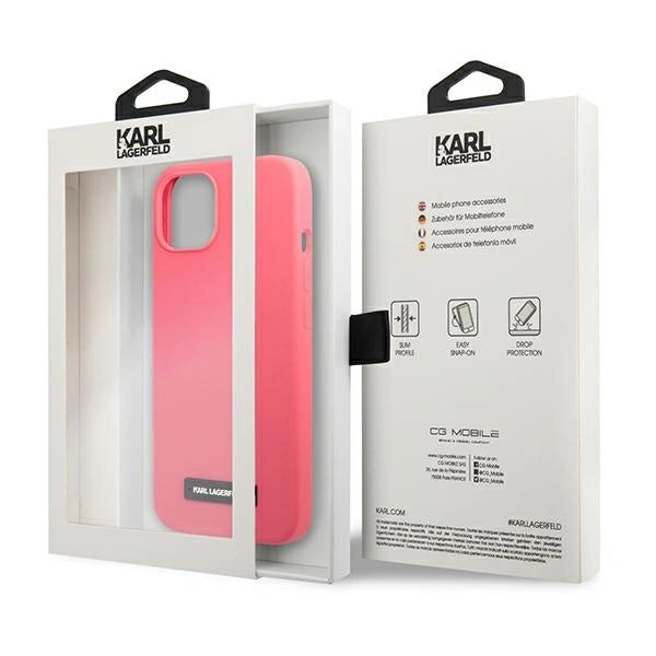 Karl Lagerfeld KLHCP13MSLMP1PI iPhone 13 6,1" hardcase fuksja/fuchsia Silicone Plaque_7