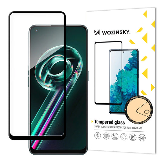 Wozinsky super tough full glue tempered glass full screen with frame case friendly realme 9 pro + (9 pro plus) black_0