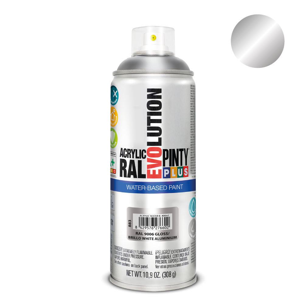Spray pintyplus evolution water-based 520cc ral 9006 aluminio branco_0