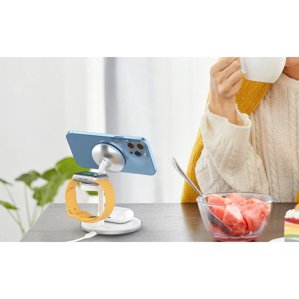 Wireless charger Choetech with stand 2in1 (white)_5