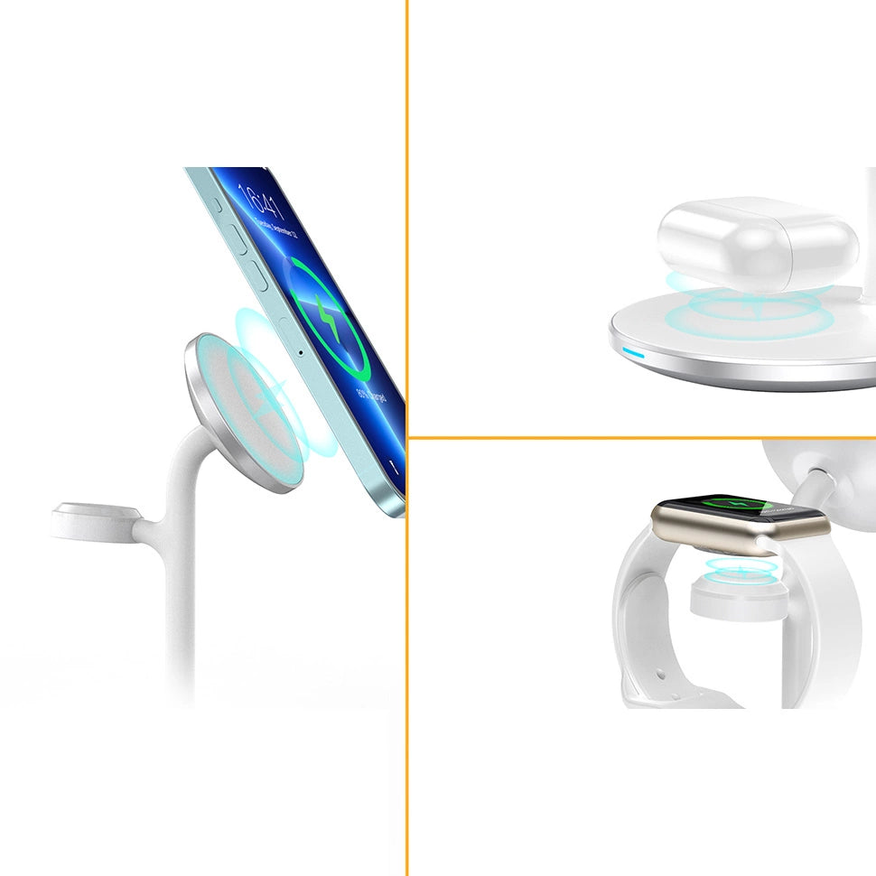 Wireless charger Choetech with stand 2in1 (white)_3